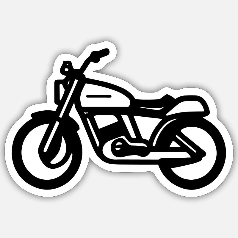 Moto - Sticker taille S (10 x 10 cm) - blanc mat