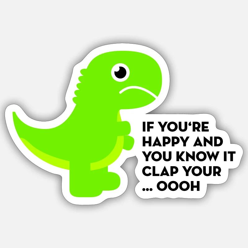 T-Rex clap your hands Sticker size S (10 x 10 cm)