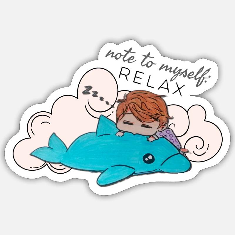 RELAX - Sticker size S (10 x 10 cm) - white matte