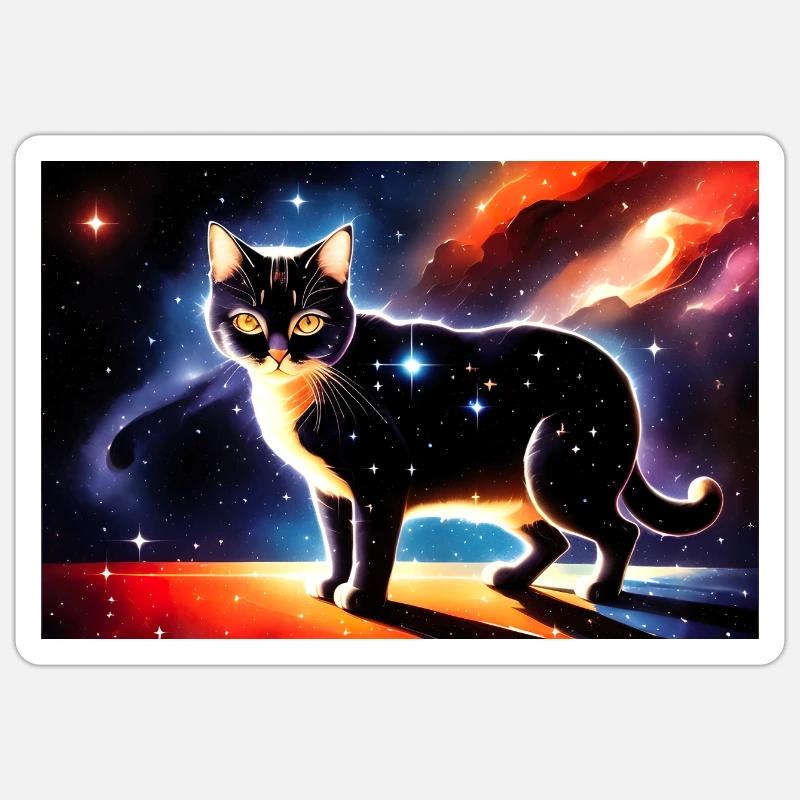 Galaxy Cat Sticker size S (10 x 10 cm)