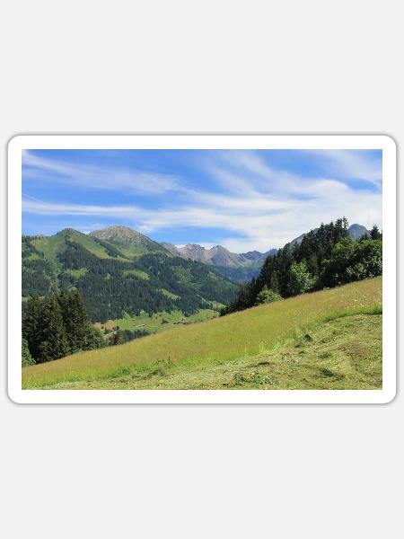 Landschaft - Sticker Größe S (10 x 10 cm) - Mattweiß