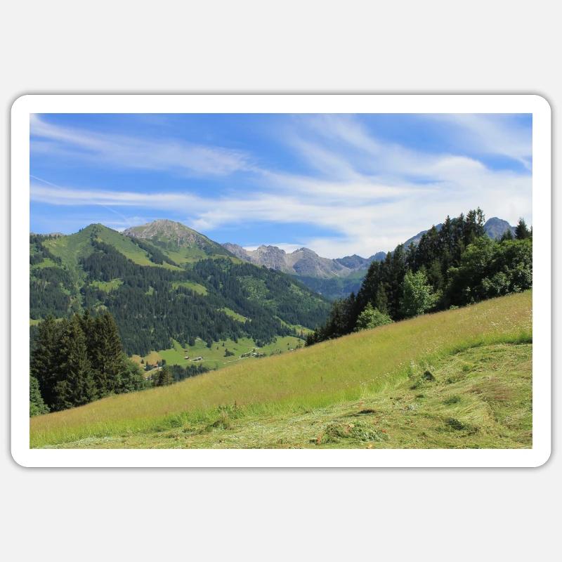 Landschaft - Sticker Größe S (10 x 10 cm) - Mattweiß
