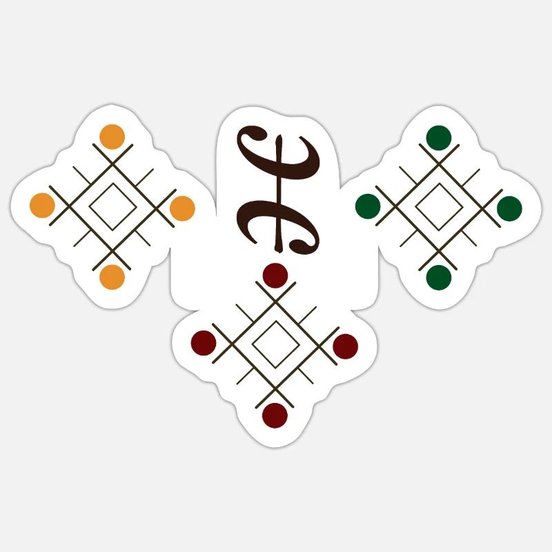 design berbère amazigh kabyle - Sticker taille S (10 x 10 cm) - blanc mat