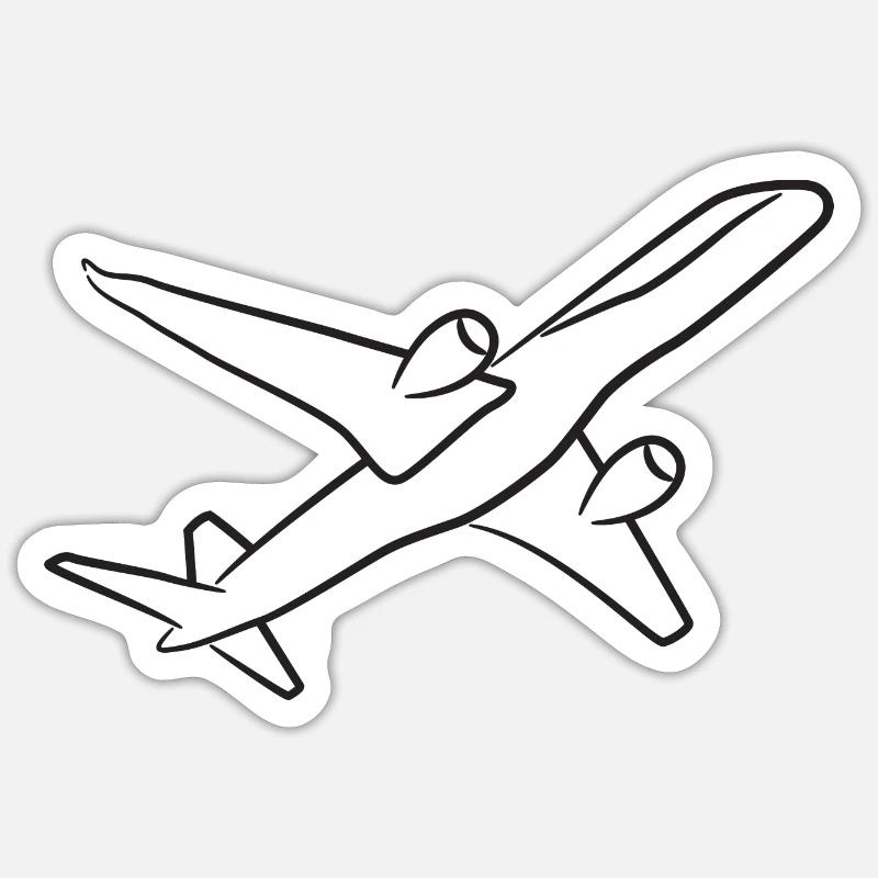Flugzeug - Sticker Größe S (10 x 10 cm) - Mattweiß