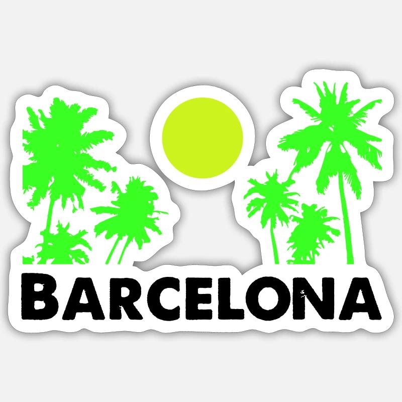 Barcelone - Sticker taille S (10 x 10 cm) - blanc mat