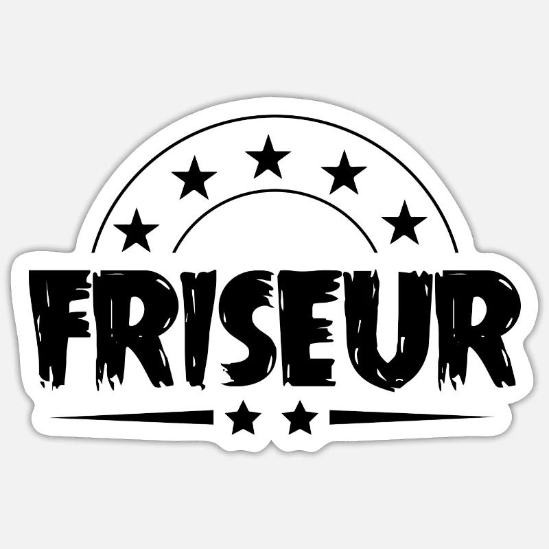 Friseur Beruf - Sticker Größe S (10 x 10 cm) - Mattweiß