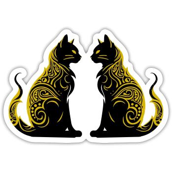 cats - Sticker Größe S (10 x 10 cm) - Mattweiß - Vorne
