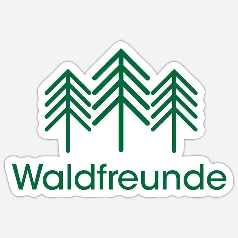Waldfreunde Logo icon Gemeinschaft Symbol Bäume - Sticker Größe S (10 x 10 cm) - Mattweiß
