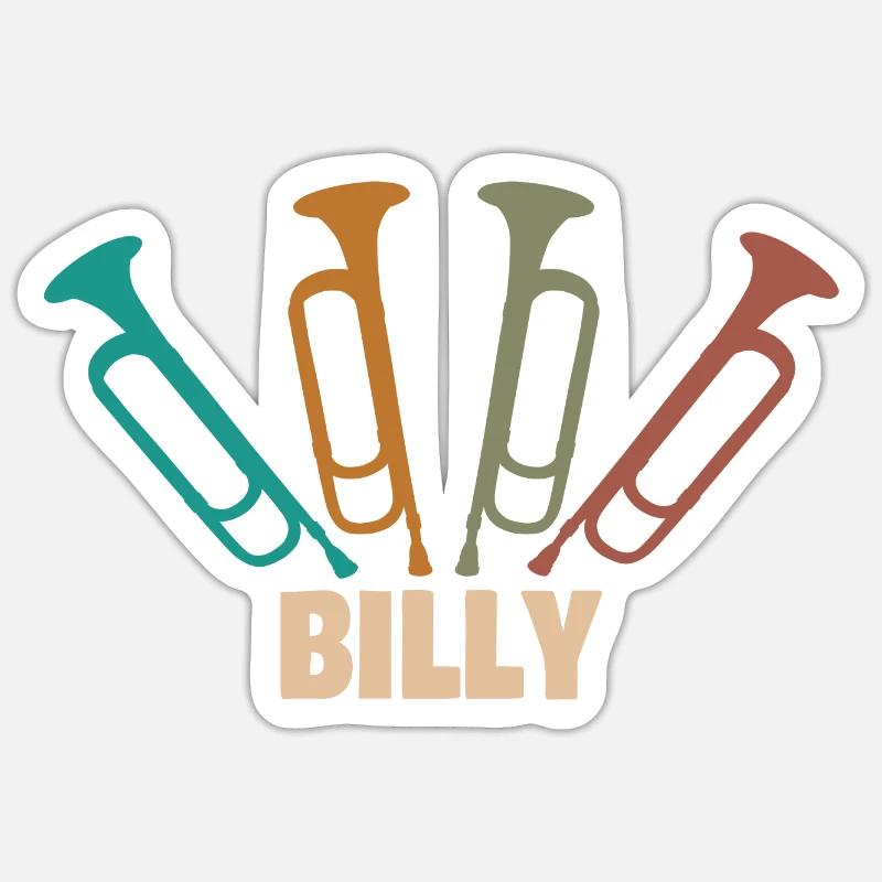 Instrument à vent Billy - Sticker taille S (10 x 10 cm) - blanc mat
