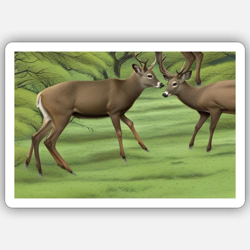 Deer deer - Sticker size S (10 x 10 cm) - white matte
