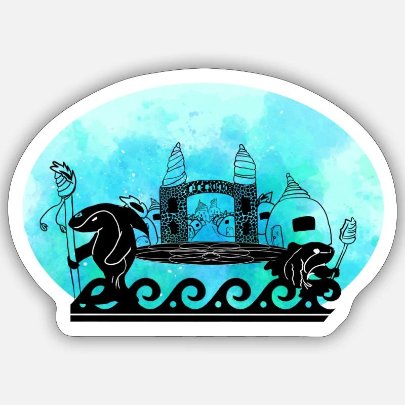 Aquatis - Sticker taille S (10 x 10 cm) - blanc mat