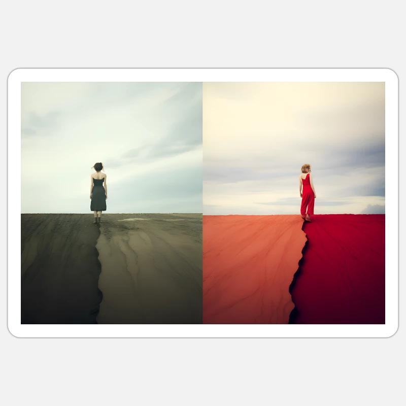 Split Worlds - Sticker size S (10 x 10 cm) - white matte