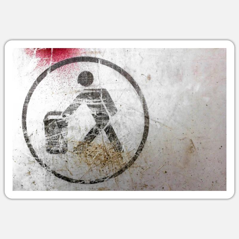Throwing trash - Sticker size S (10 x 10 cm) - white matte