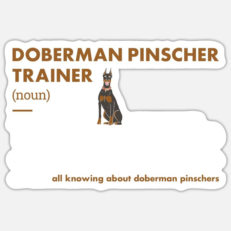 Doberman Pinscher Trainer Definiton - Sticker size S (10 x 10 cm) - white matte