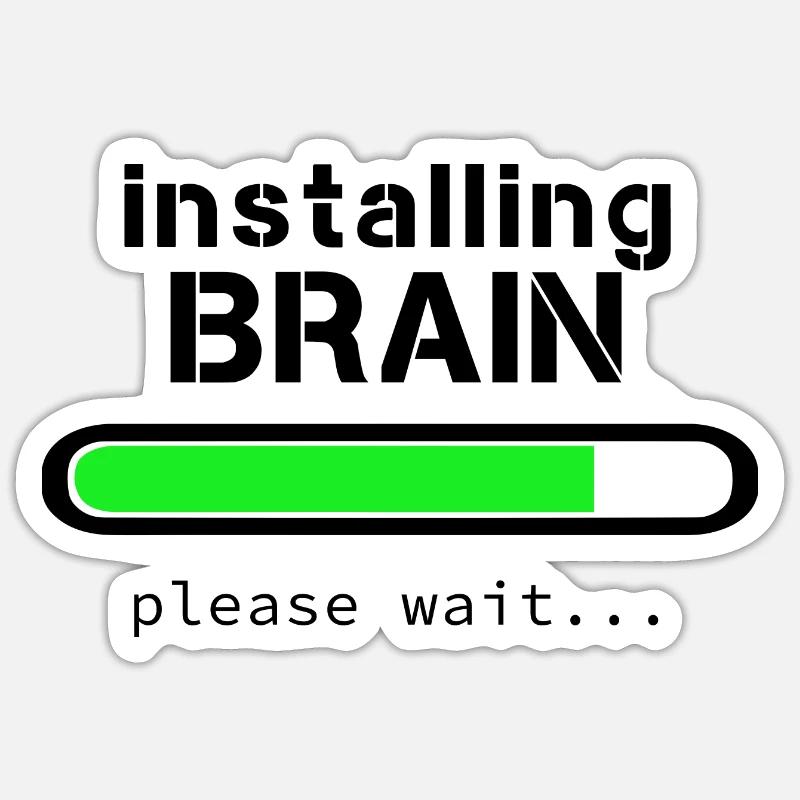 Installing Brain - Sticker size S (10 x 10 cm) - white matte
