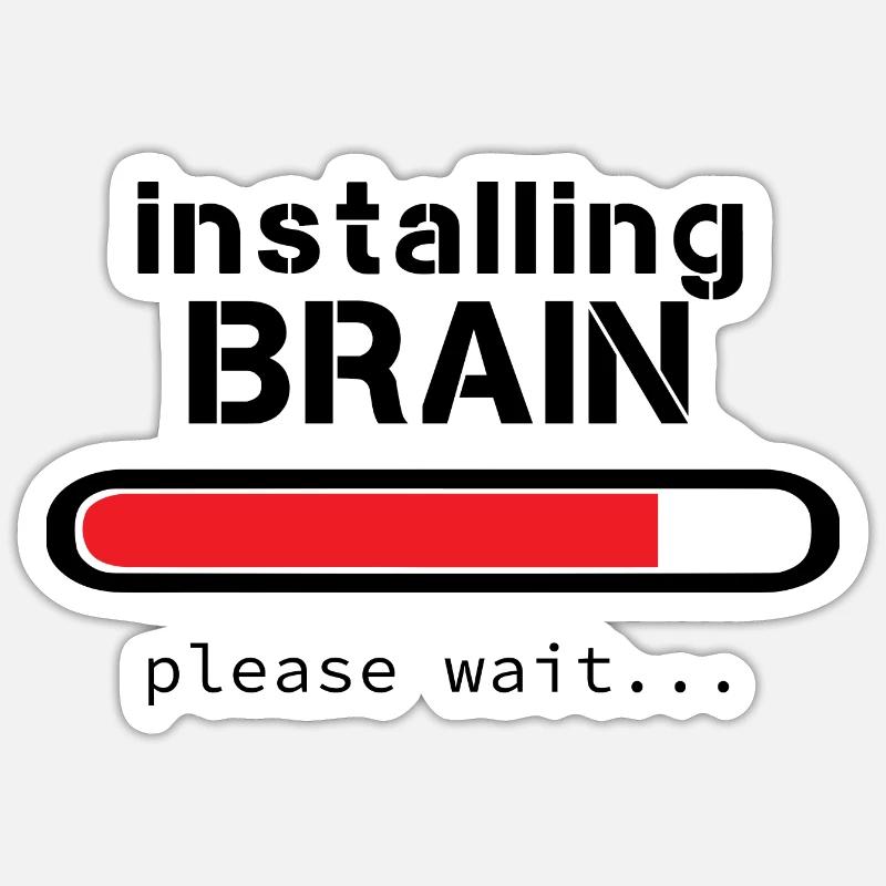 Installing Brain barre rouge - Sticker taille S (10 x 10 cm) - blanc mat