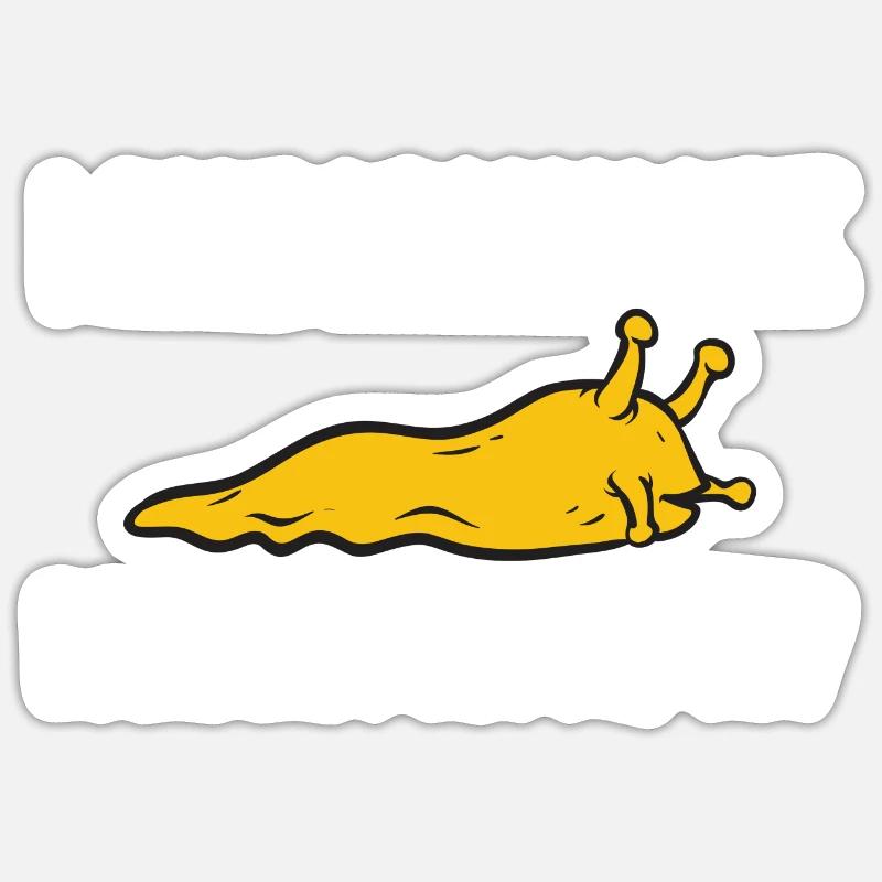 Escargot banane - Sticker taille S (10 x 10 cm) - blanc mat