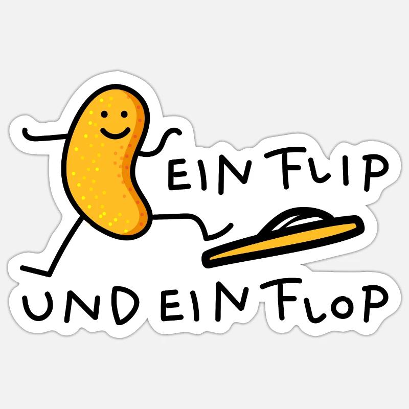 Ernussflips mit Flop - Sticker Größe S (10 x 10 cm) - Mattweiß