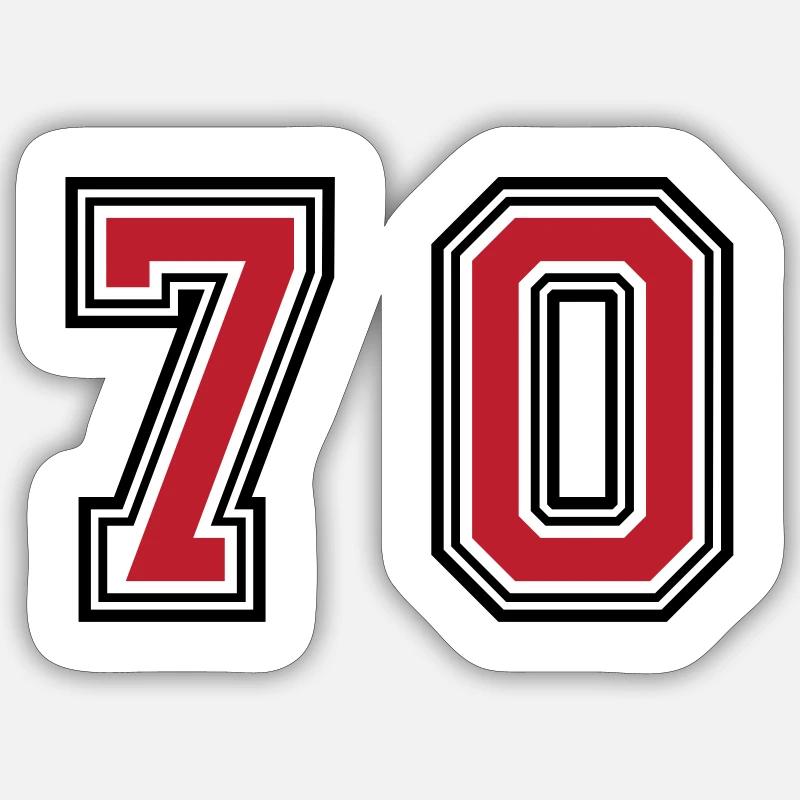 70 Number Symbol - Sticker size S (10 x 10 cm) - white matte