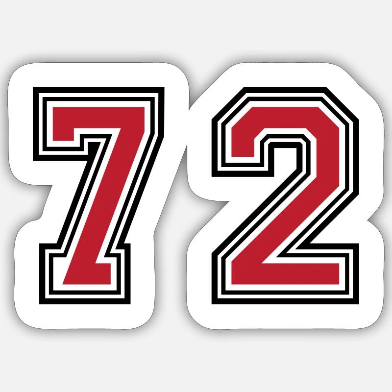 72 Symbole numérique - Sticker taille S (10 x 10 cm) - blanc mat