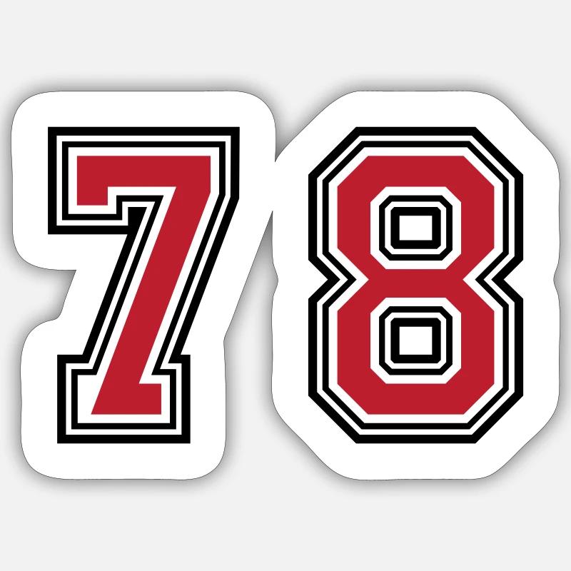 78 Symbole numérique Sticker taille S (10 x 10 cm)