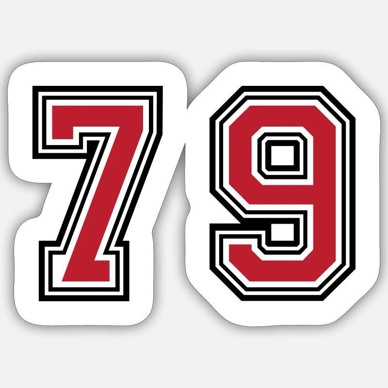 79 Symbole numérique - Sticker taille S (10 x 10 cm) - blanc mat
