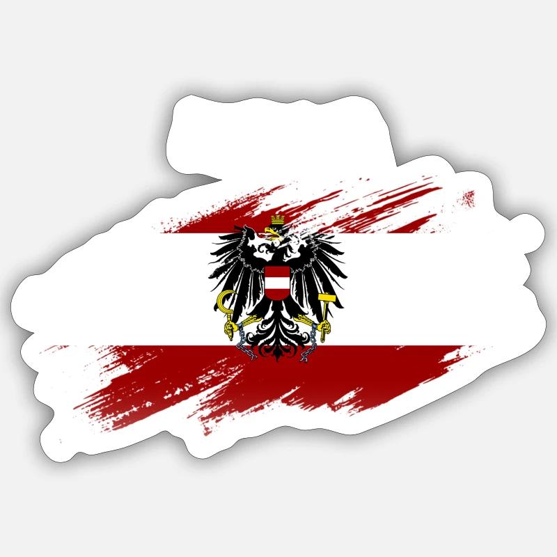 AUSTRIA - Sticker Größe S (10 x 10 cm) - Mattweiß