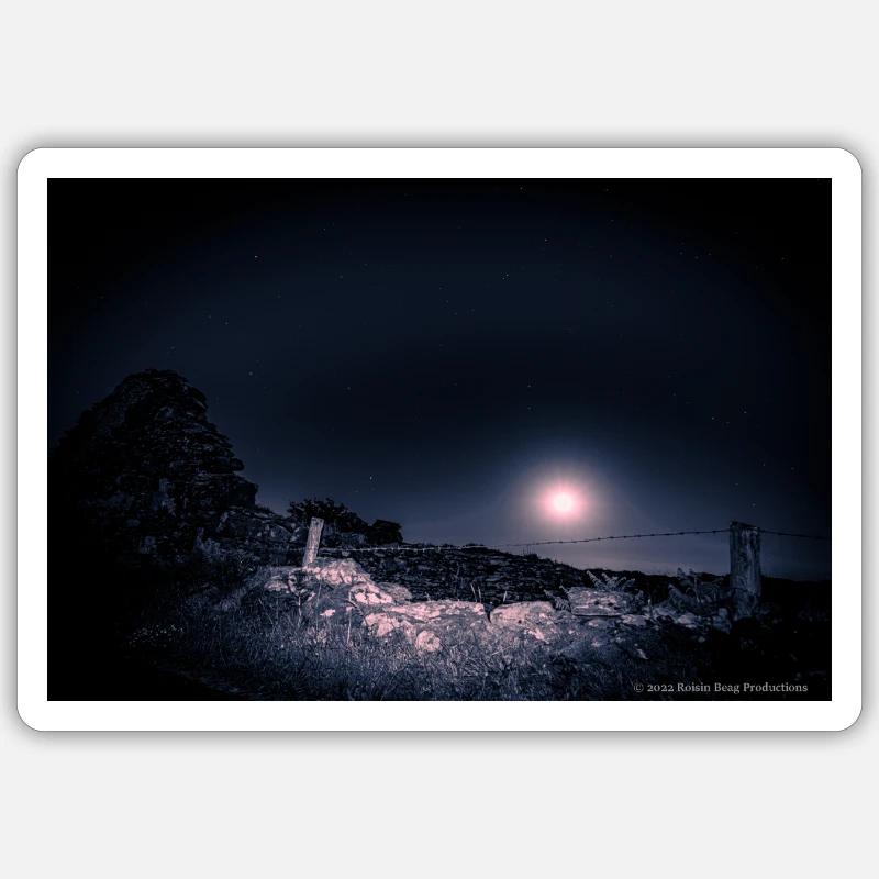 Moonlight - Sticker size S (10 x 10 cm) - white matte