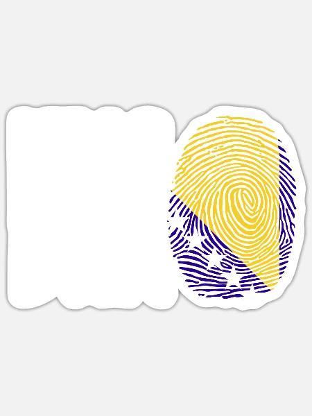 Bosnien und Herzegowina Flagge Bosnien - Sticker Größe S (10 x 10 cm) - Mattweiß