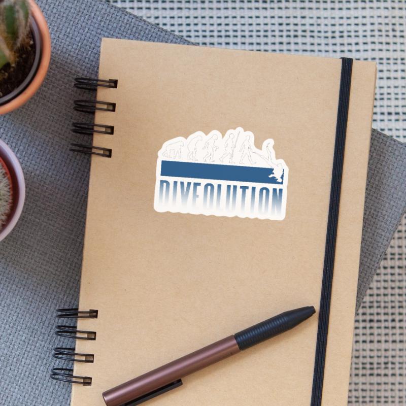 Diver Evolution Divolution Sticker size S (10 x 10 cm)