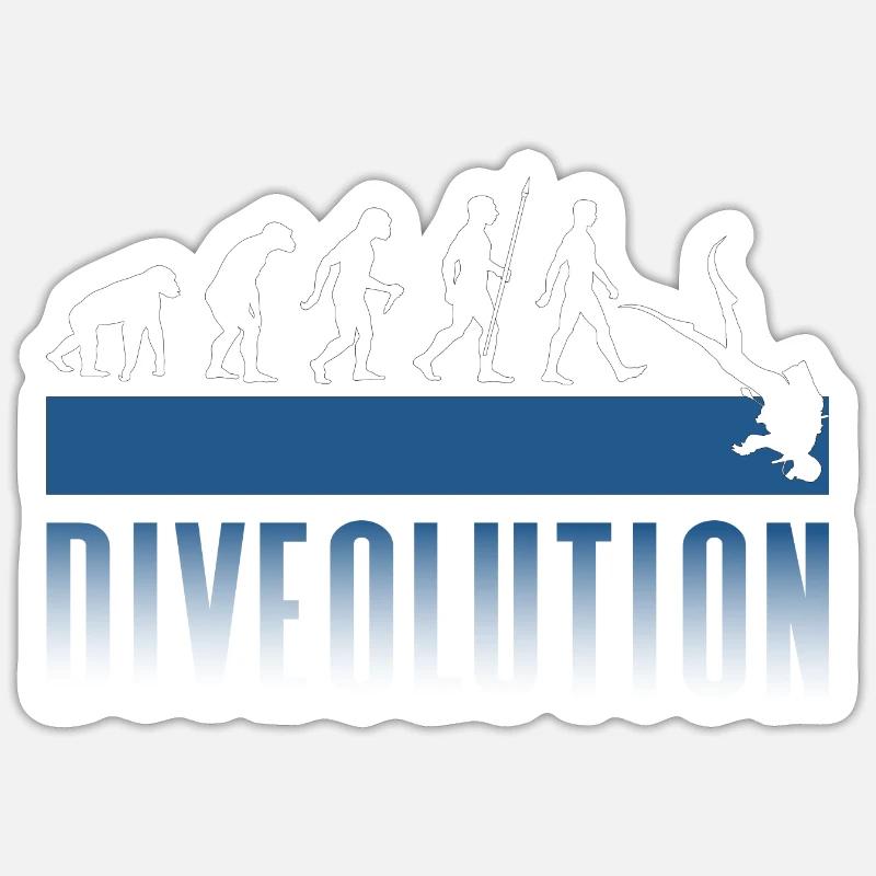 Diver Evolution Divolution Sticker size S (10 x 10 cm)