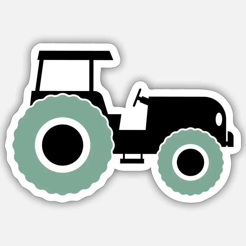 tracteur - Sticker taille S (10 x 10 cm) - blanc mat