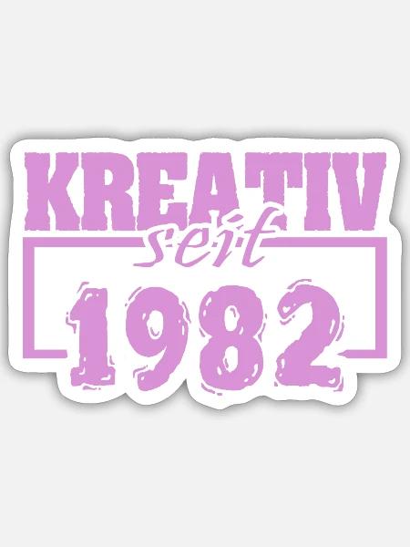Kreativ 1982 - Sticker Größe S (10 x 10 cm) - Mattweiß