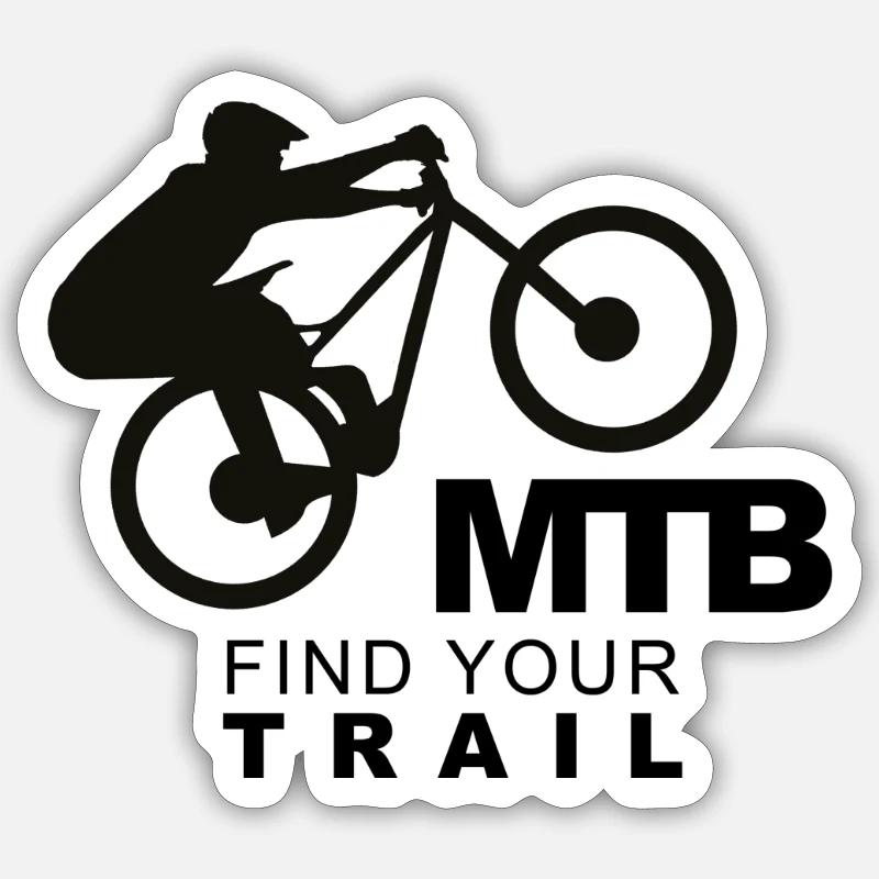 MTB FindYourTrail - Sticker Größe S (10 x 10 cm) - Mattweiß