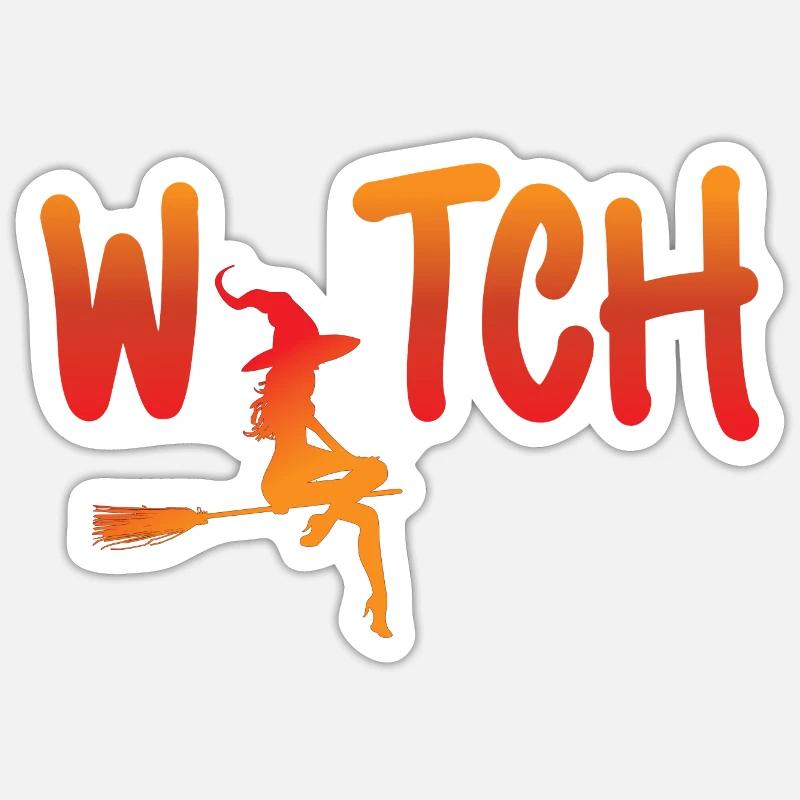 Hexe - Sticker Größe S (10 x 10 cm) - Mattweiß