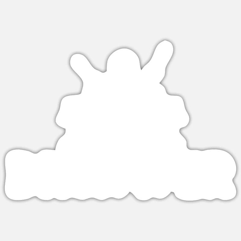 Batteur en action - Sticker taille S (10 x 10 cm) - blanc mat