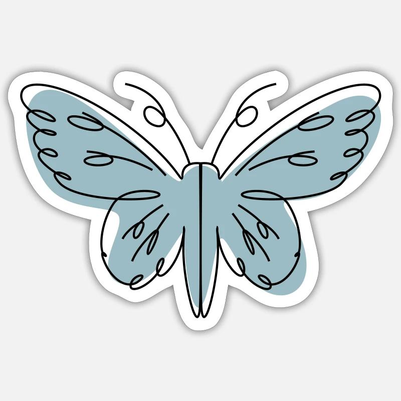 Papillon de conception abstraite Sticker taille S (10 x 10 cm)