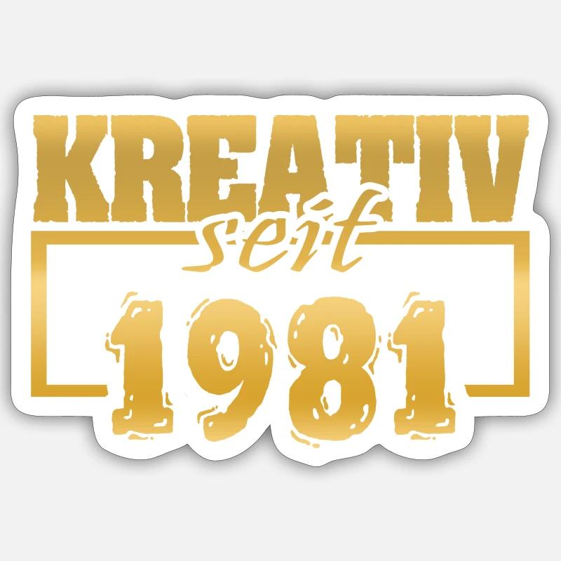 Artwork 1981 - Sticker Größe S (10 x 10 cm) - Mattweiß