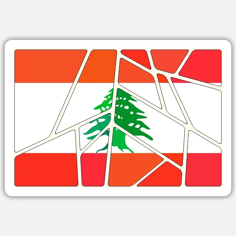 Don pour le Liban - Sticker taille S (10 x 10 cm) - blanc mat