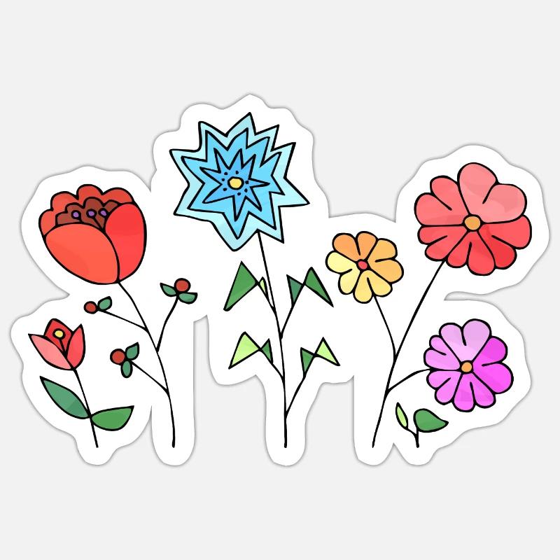 Fleur - Sticker taille S (10 x 10 cm) - blanc mat