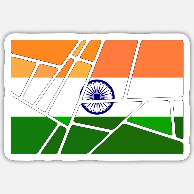 Inde Inde - Sticker taille S (10 x 10 cm) - blanc mat