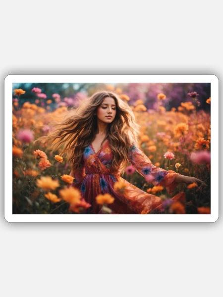 girl - Sticker Größe S (10 x 10 cm) - Mattweiß