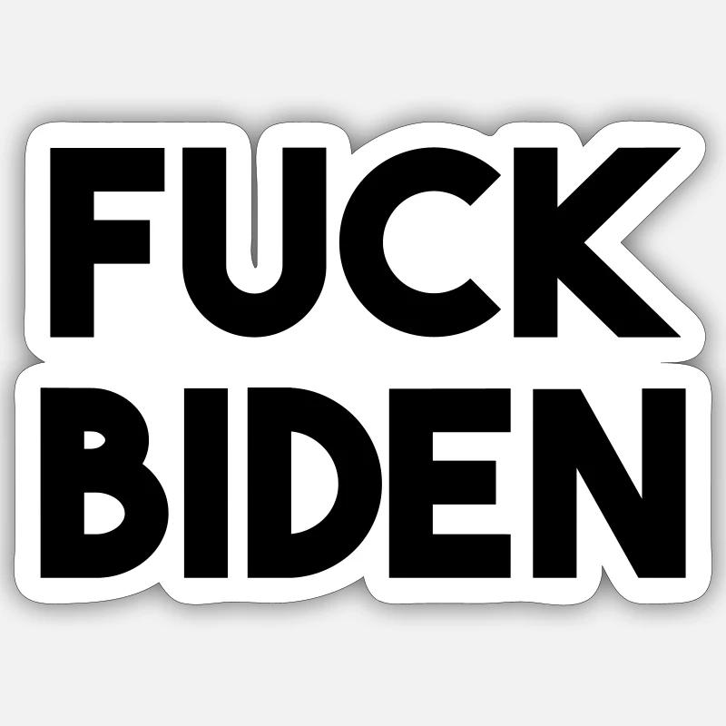 SCHEIẞ AUF BIDEN - Sticker Größe S (10 x 10 cm) - Mattweiß
