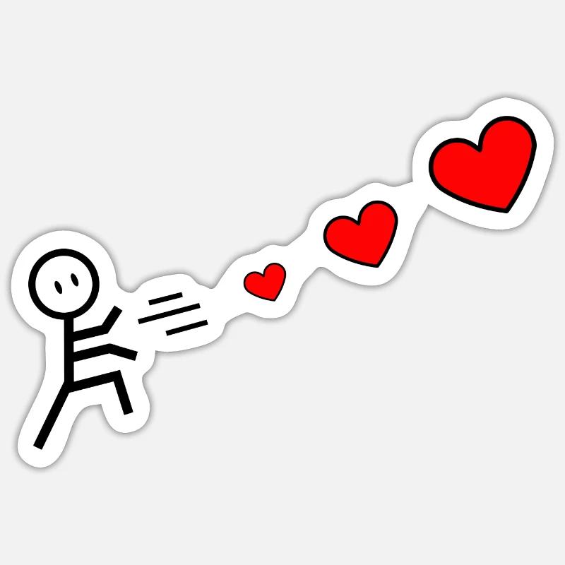 Je t’offre des coeurs - Sticker taille S (10 x 10 cm) - blanc mat