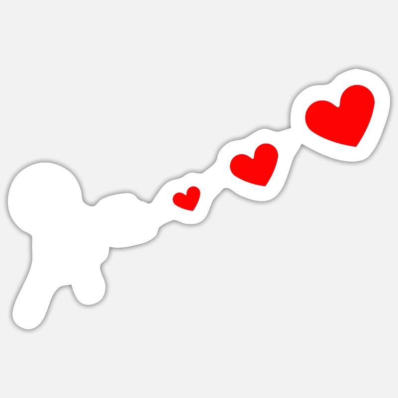 Je t’offre des coeurs - Sticker taille S (10 x 10 cm) - blanc mat
