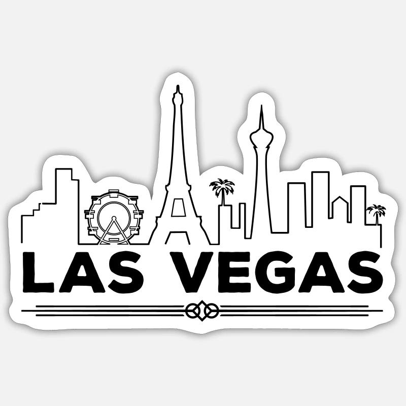 las vegas silhouette - Sticker Größe S (10 x 10 cm) - Mattweiß