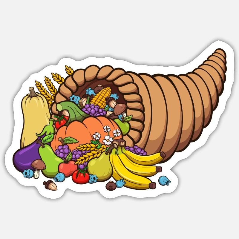 Thanksgiving Cornucopia Sticker size S (10 x 10 cm)