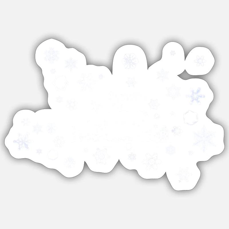 flocons blancs - Sticker taille S (10 x 10 cm) - blanc mat