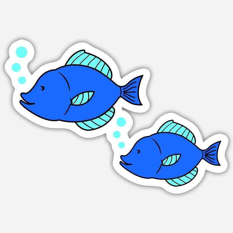 fische comic Sticker Größe S (10 x 10 cm)