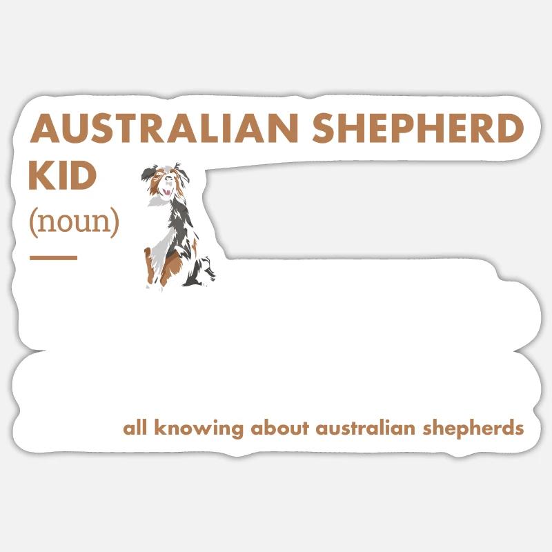 Dog Aussie Kid Definition - Sticker Größe S (10 x 10 cm) - Mattweiß